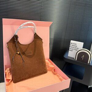 Miu Miu Brown Suede Tote Bag